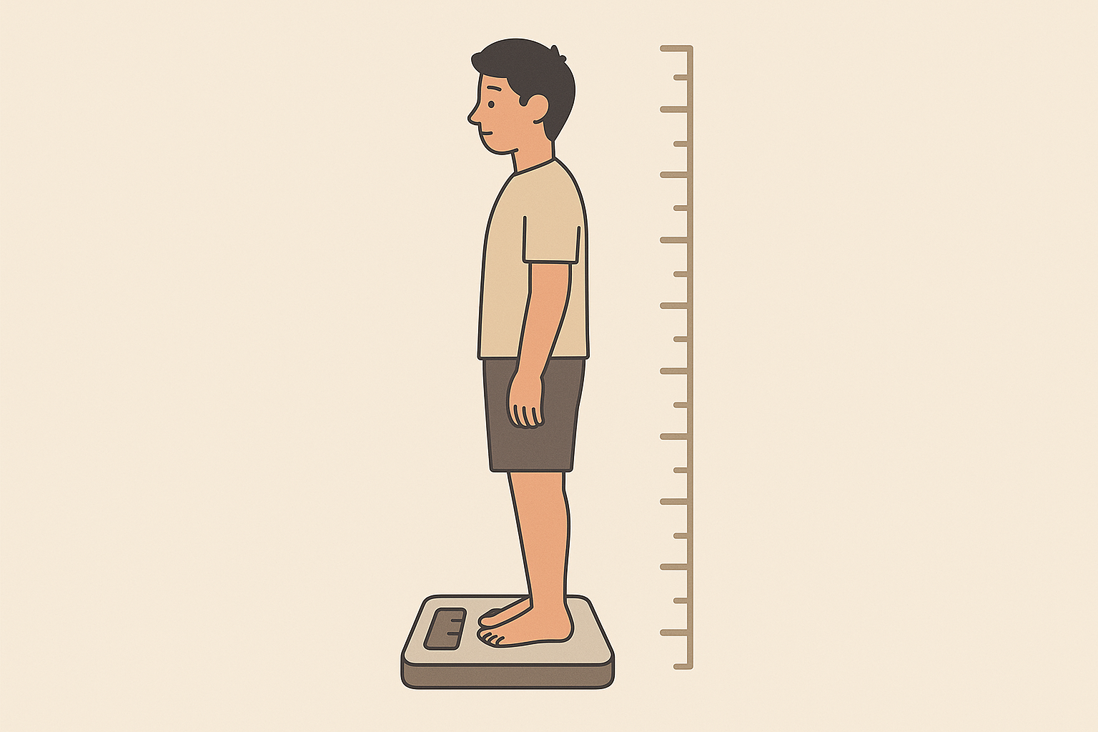 Boy ölçümü ve hesaplamasını temsil eden ilustrasyon