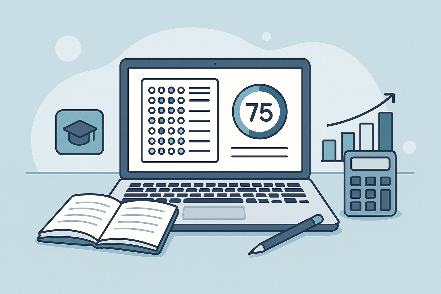 AYT optik formu üzerinden doğru yanlış sayılarıyla puan hesaplama sürecini gösteren görsel