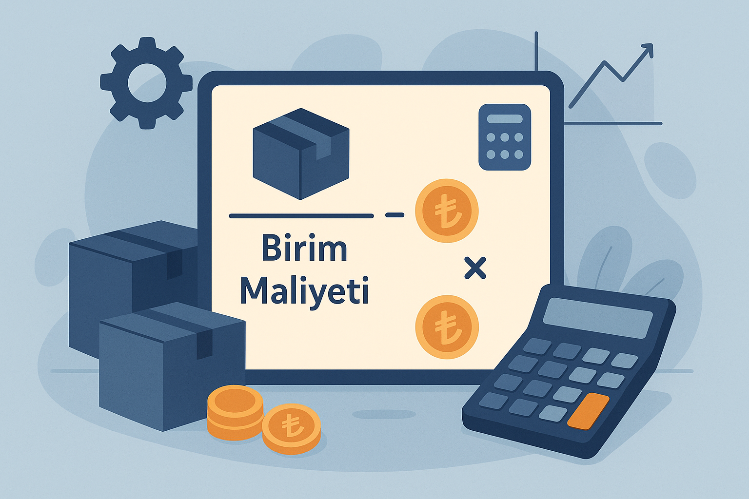 Toplam maliyet ve miktar üzerinden birim maliyeti hesaplama mantığını gösteren rehber görsel