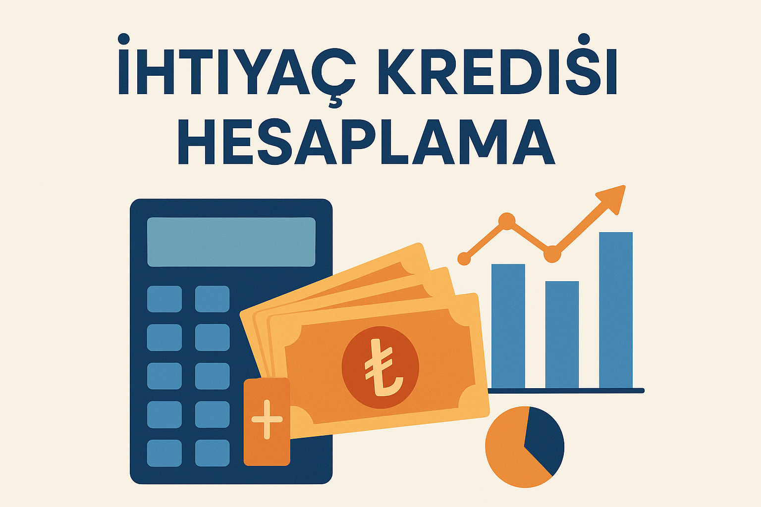 İhtiyaç kredisi hesaplama formülü, taksit, faiz ve vade ilişkisini gösteren illustrasyon