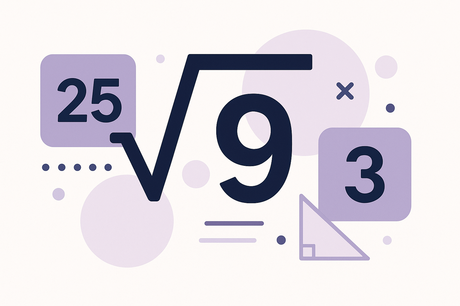 Karekök hesaplama, tam kare sayılar ve kare alanı ilişkisini anlatan karekök hesaplama illustrasyonu