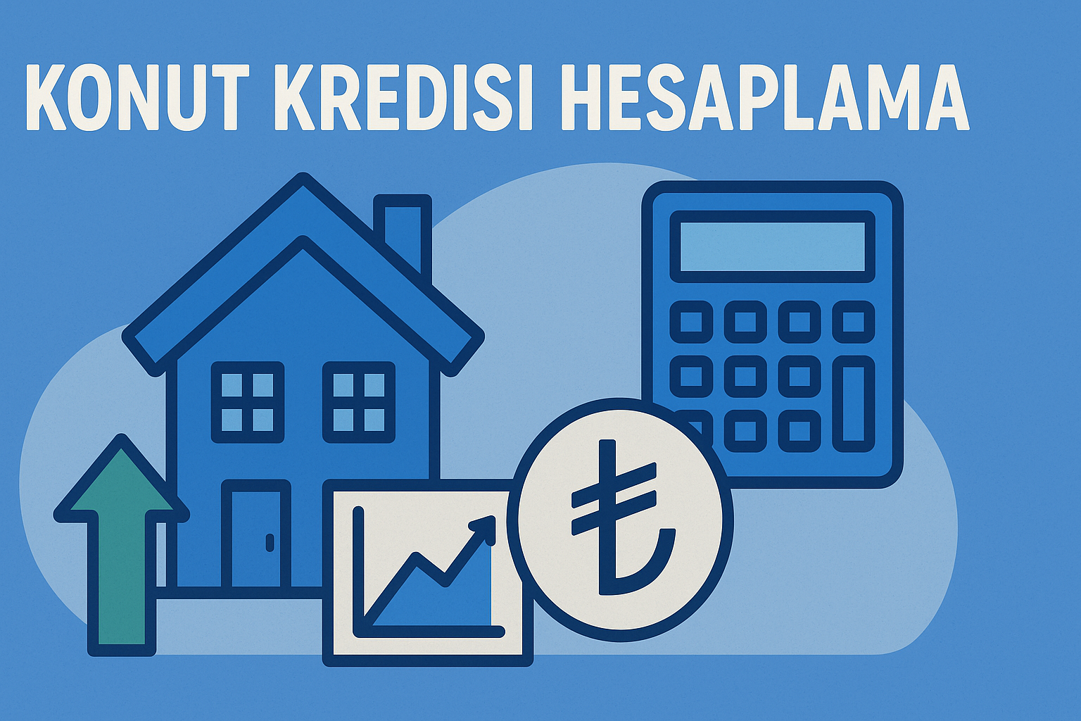 Konut kredisi hesaplama formülü, taksit, faiz ve vade ilişkisini gösteren illustrasyon