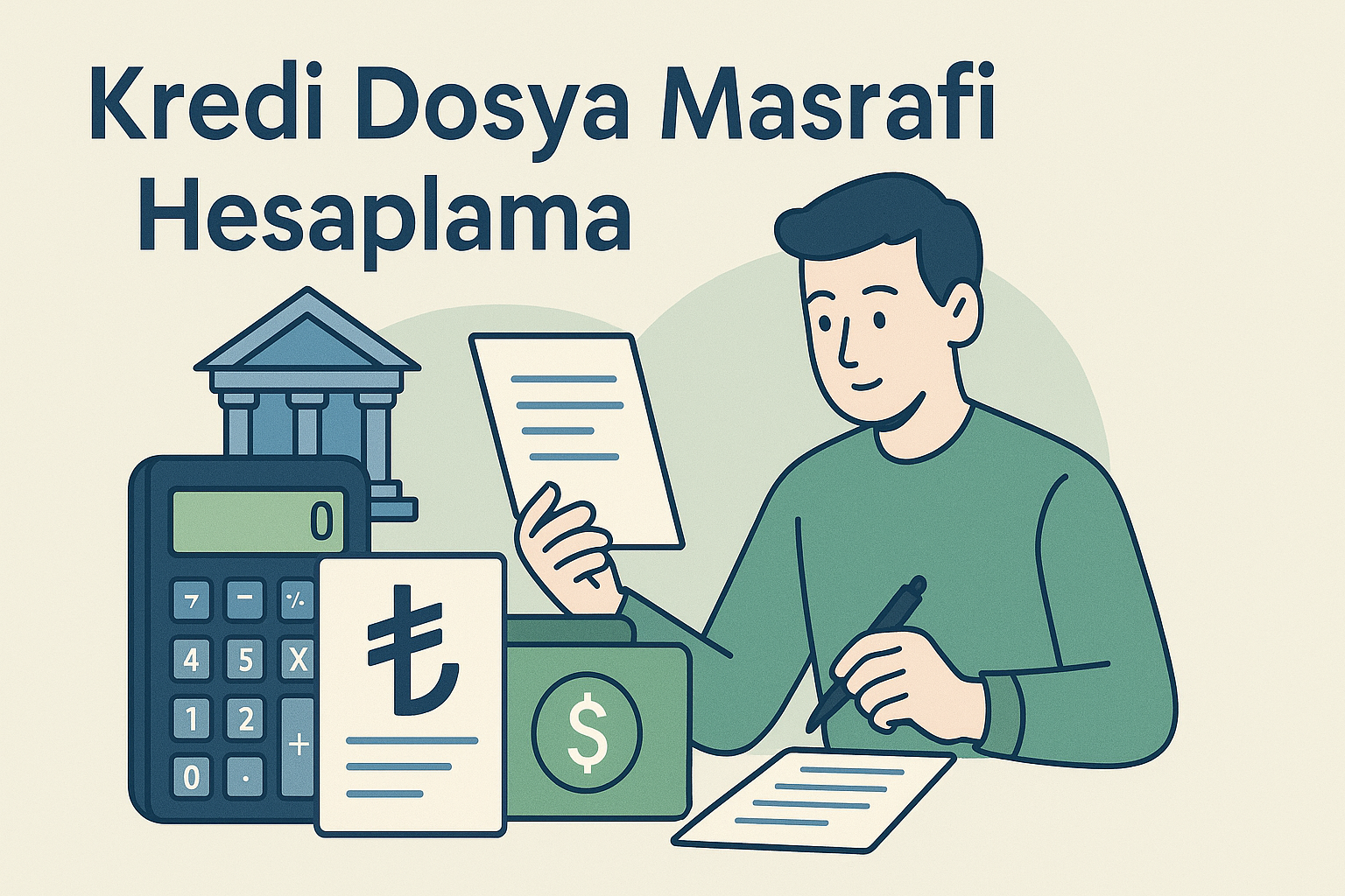Kredi dosya masrafı oranı, taksitlere düşen ek maliyet ve toplam geri ödeme etkisini gösteren infografik