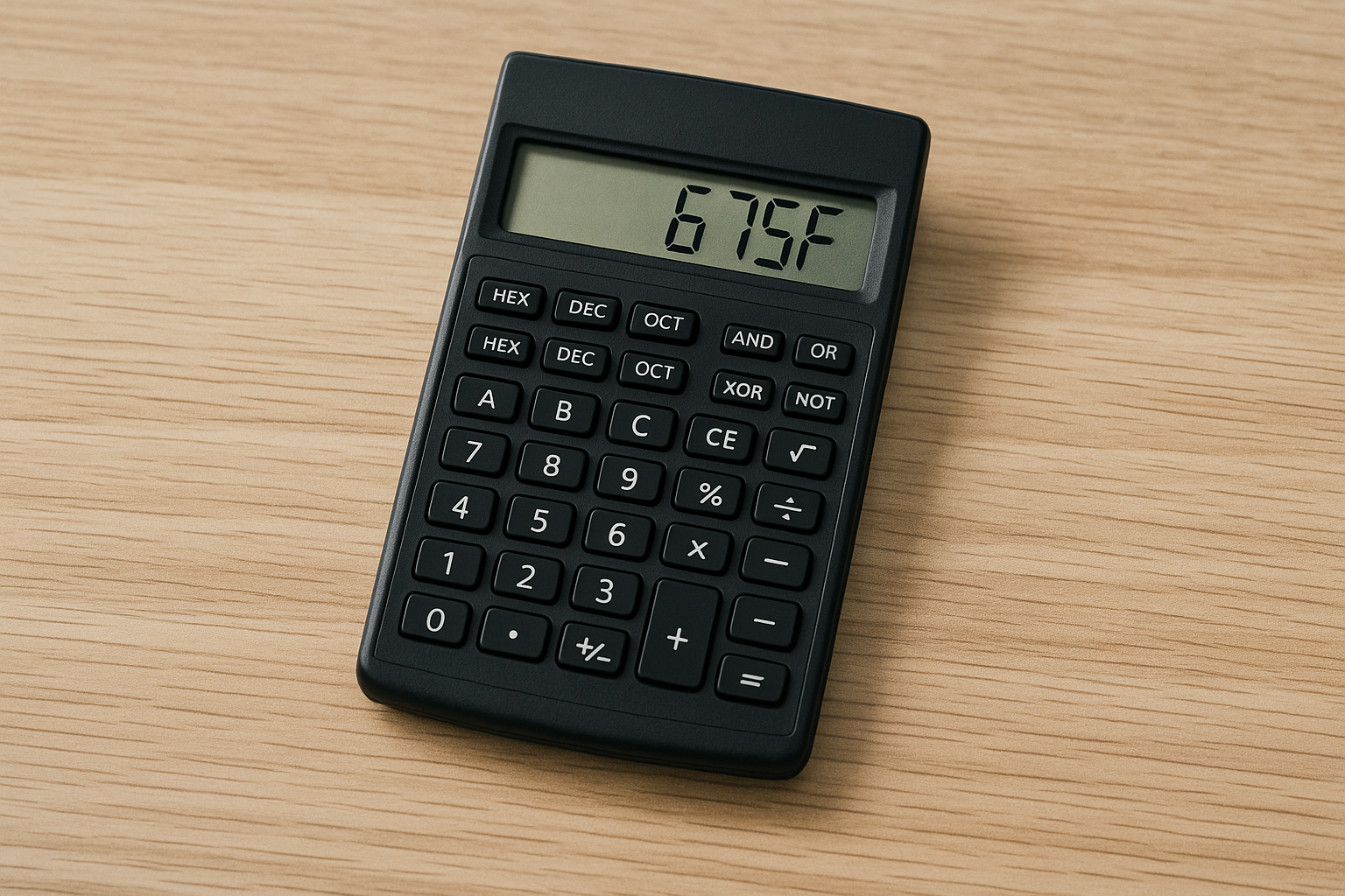 Binary, hex ve bit işlemleri için tasarlanmış dijital programcı hesap makinesi arayüzü