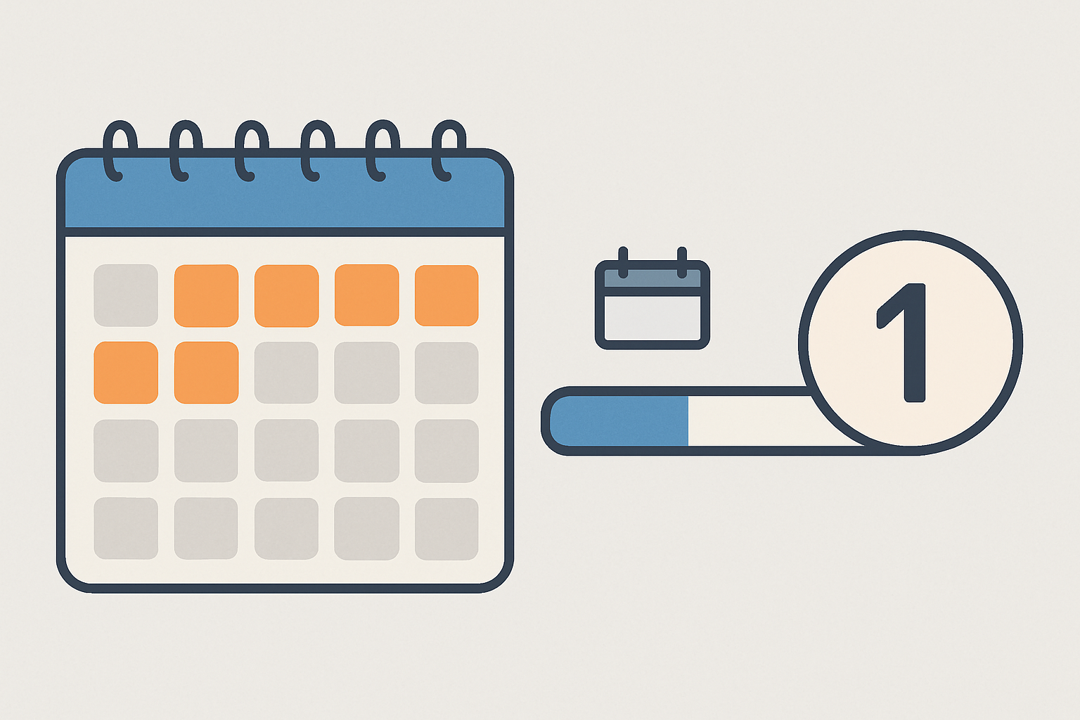 Takvim üzerinde sene sonuna kalan günleri gösteren, öğrenci planlaması odaklı görsel