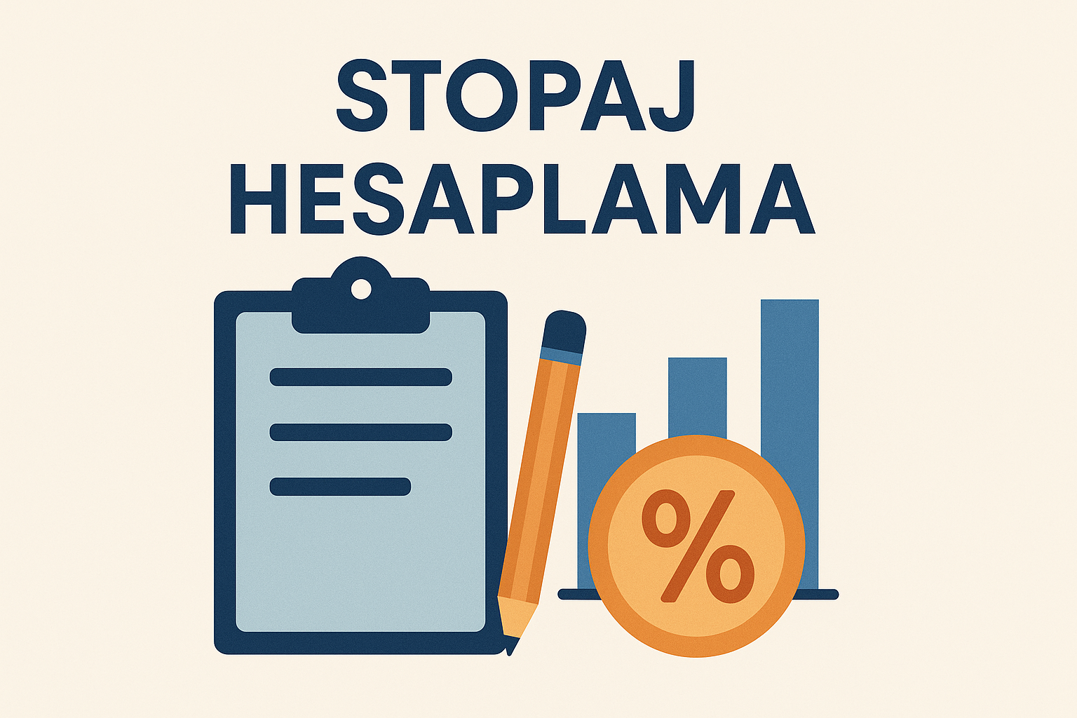 Brüt tutar, stopaj oranı, stopaj vergisi ve net tutar ilişkisini gösteren stopaj hesaplama illustrasyonu